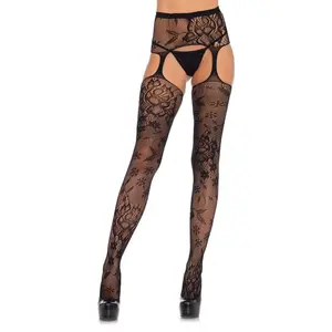 Leg Avenue Chelsea Floral Lace Suspender Garter Belt Stockings