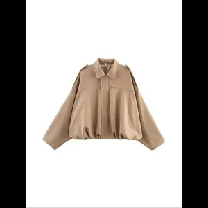 Fashion Casual Outdoor Pilot Jacket, Batwing Sleeve Zipper Top, Stylish Relaxed Fit Bomber Coat for Men & Women