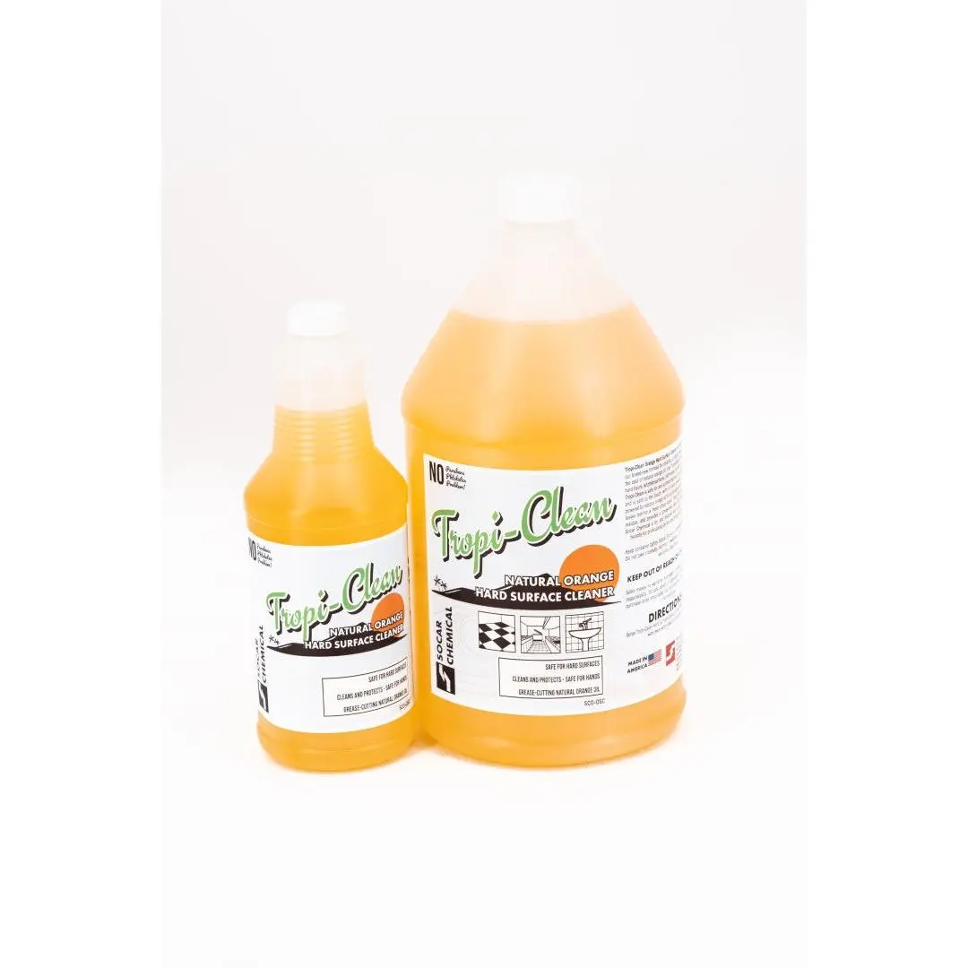 Socar Chemical Tropi-Clean Hard Surface Cleaner, 1qt Natural Orange Oil Formula with Citrus Aroma - Gentle, Multipurpose, Nontoxic Kitchen Cleaners, Safe, Streak-Free Household Solution for Kitchen & Hard Surfaces, Gentle Kitchen Cleaners