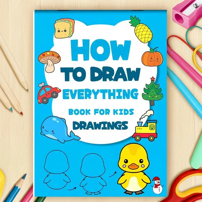 A step-by-step painting guide, Tracing coloring book, Coloring Gift Book, illustrated activity book, for art enthusiasts. This educational book includes painting supplies and activities, enhancing creativity and fine motor skills Learning Activity Book