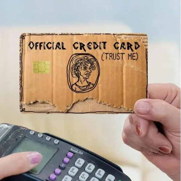 Official Credit Card “Trust Me” Funny Cardboard Credit Card Skin
