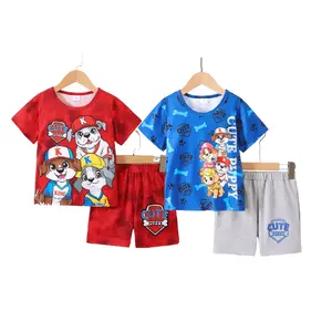 Ready Stock Boys Summer Clothes 4Y 5Y 6Y 7Y Kids Cartoon Dog Print Short Sleeve Tshirt Elastic Shorts 2Pcs Casual Wear 22412060/22411056 Cute clothes set