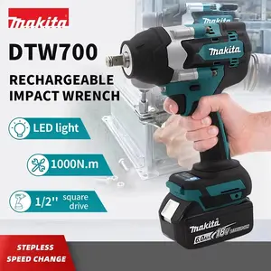 Makita DTW700 Cordless Impact Wrench - 1/2 Inch Brushless, Compatible with Makita 18V Battery, for Screwdriver Power Tool Use