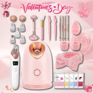 Pjordo-valentine's gift for wife-Facial Steamer Spa Kit with 7 Skin Care Tools, Blackhead Remover Tool facial care gift sets for women