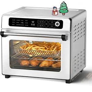 Kismile 25QT/20QT Large French Door Air Fryer Toaster Oven Combo 12-in-1 Digital Countertop Natural Convection Roast Bake Dehydrate Reheat 1750W Stainless Steel