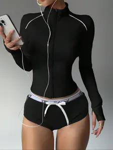 Women's Fall Winter with Thumbholes, Perfect for Running & Yoga, Fashionable Activewear for Active Women, Yoga Jacket Top