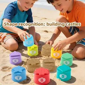 Colorful Stackable Cups Toy, Bath Play Game, Beach Intellectual Toy, Stacking Fun for Kids, Educational Water Play Set, Beach Outings, Cognitive Skills, Motor Skills