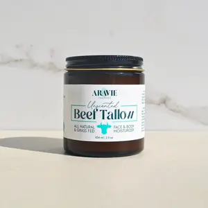 Beef Tallow Balm Face and Body Moisturizer for Sensitive Skin | Made With Grass-Fed Beef Tallow, Organic Pomegranate, Jojoba, and Castor Oil