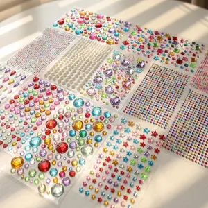 Handmade Self-Adhesive Jewelry Stickers, Flat Back Plastic Fake Jewellery DIY, Stick-On Gemstone Decals, Craft Supplies