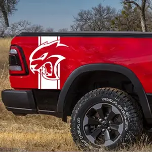Hellcat Style Side Decal Vinyl Graphic Sticker Dodge Ram Truck Quarter Panel Bed
