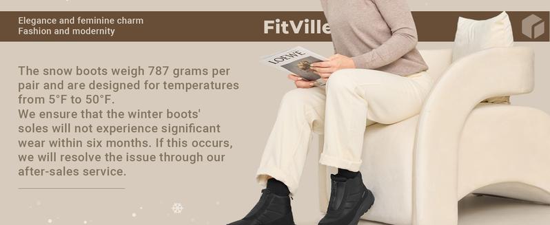 FitVille Women's Extra Wide Winter Boots Zipper Warm Insulated Snow Boots for Women Wide Width, Water Resistant, All-Day Comfort