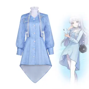Kamisato Ayaka Inspired Blue Dress Cosplay Outfit Full Set for Game Anime Fans Elegant Classic Blue Outfit Halloween Party Comic Con Show Costume High Quality Fabric