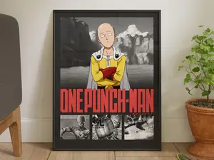 One Punch Man ,  Anime POSTER UNFRAMED, . Wall Hangings, , Digital Download, , Digital POSTER UNFRAMED