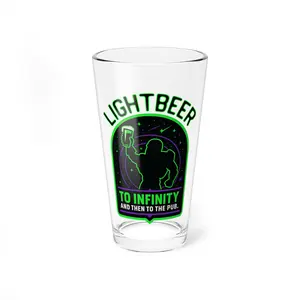 Lightbeer Mixing Glass | 16oz Vintage Galactic Beer-Inspired Pint | Parkbound Taproom Glassware
