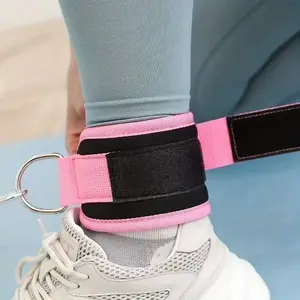 Adjustable D-Ring Ankle Cuffs, Comfortable Ankle Straps for Gym Fitness, Yoga Pilates Accessories, Strength Training Gear, Workout Equipment