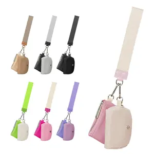 Shopxtoc Zip Around Wristlet Wallet, Dual Pouch Wristlet for Women, Mini Coin Pocket Detachable Wristlet