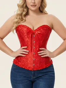 Ladies' floral jacquard backless halter top, lace trim shapewear top, Body Shaping Shapewear, suitable for parties and festivals, available in various styles.