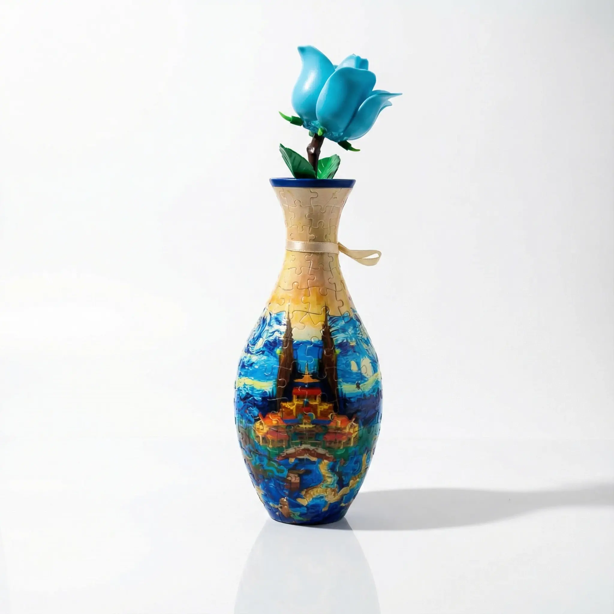 3D Puzzle Vase for Adults, 160 Pieces Plastic DIY Unique Puzzle Flower Vase, Crafts for Adults, House Warming Gift Birthday Gifts for Flower Arrangements and Home Decor