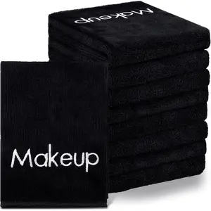 20 pack makeup washcloths microfiber makeup remover towels reusable quick dry face wash cloth washable fingertip towels for cleansing hand and face13x13 inchblack