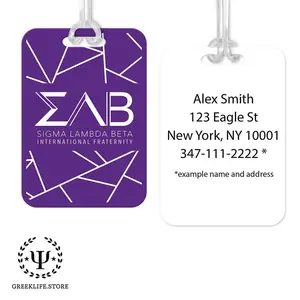 Sigma Lambda Beta Luggage Bag Tag (Rectangular)