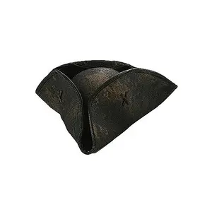 Black Tricorne Pirate Costume Hat Accessory