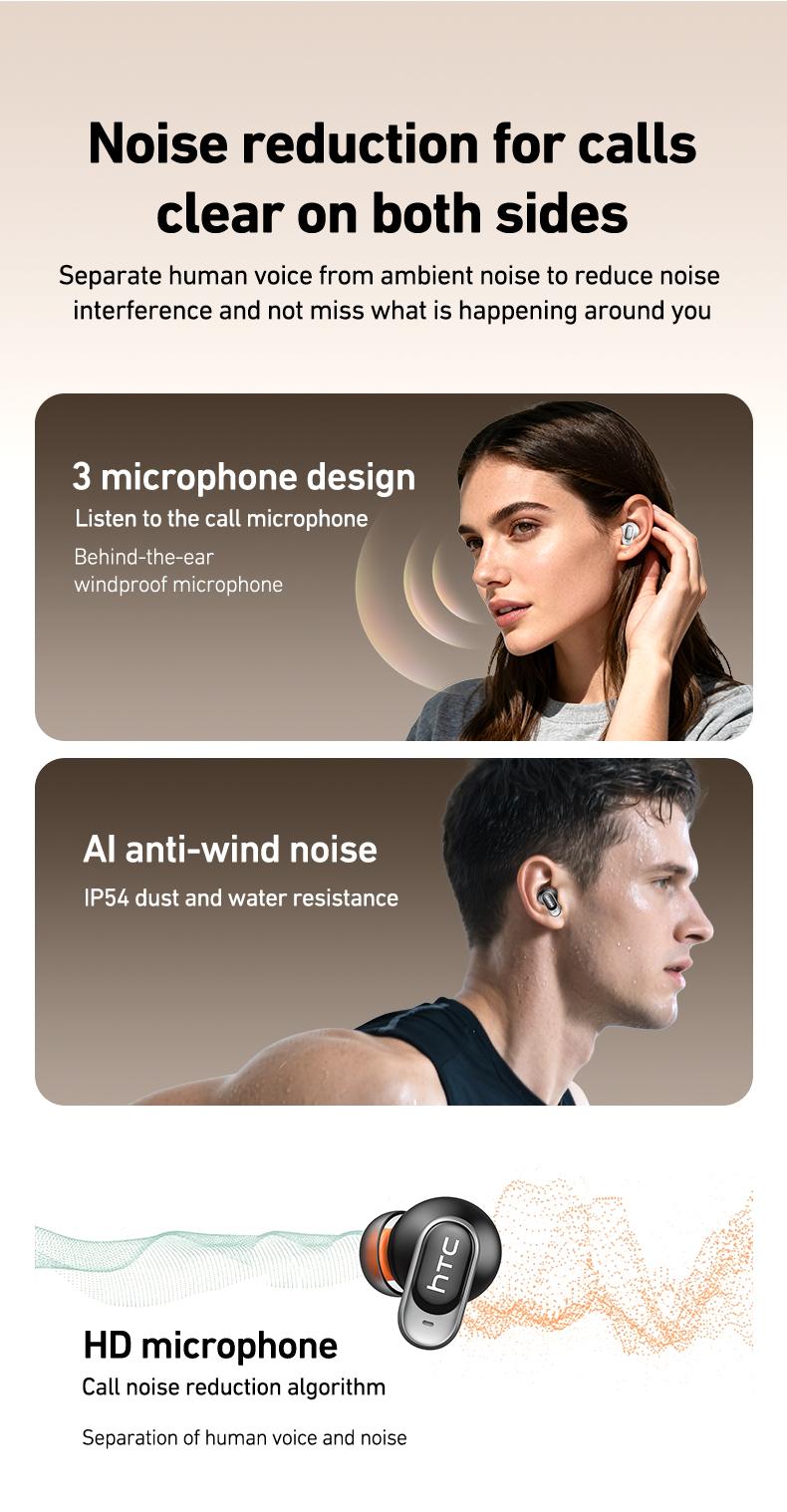 HTC NE79 Invisible Earbuds Bluetooth, Wearable Tech IPX5 Waterproof Tiny Mini Short Handle, Sleep-Easy Mini Bluetooth Rechargeable Smart Earphones & Headphones for Work, Sport, Gifts For Him, Mens Gifts