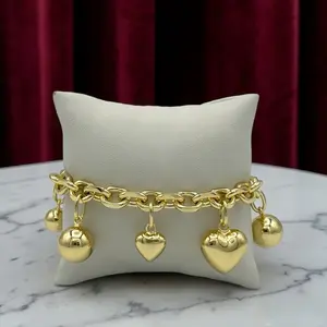 B13 Heart Bracelet- Gold Plated 14k