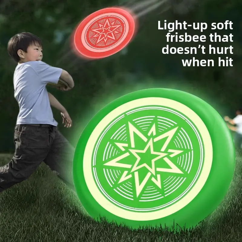 Children's Active Luminescent Safety Soft Foam Frisbee - Easy Grip, Flight-Stable Hand-Throw Swirling LED Flying Saucer, Impact-Resistant for Outdoor Sports, Family Games, Led Lights, Bright Led Lights