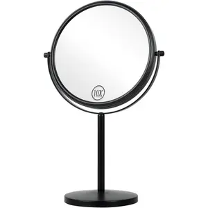 10x Magnifying Makeup Mirror, 8 Inch Tabletop Mirror Double Sided with Magnification, Swivel Make Up Mirror for Bathroom, Black