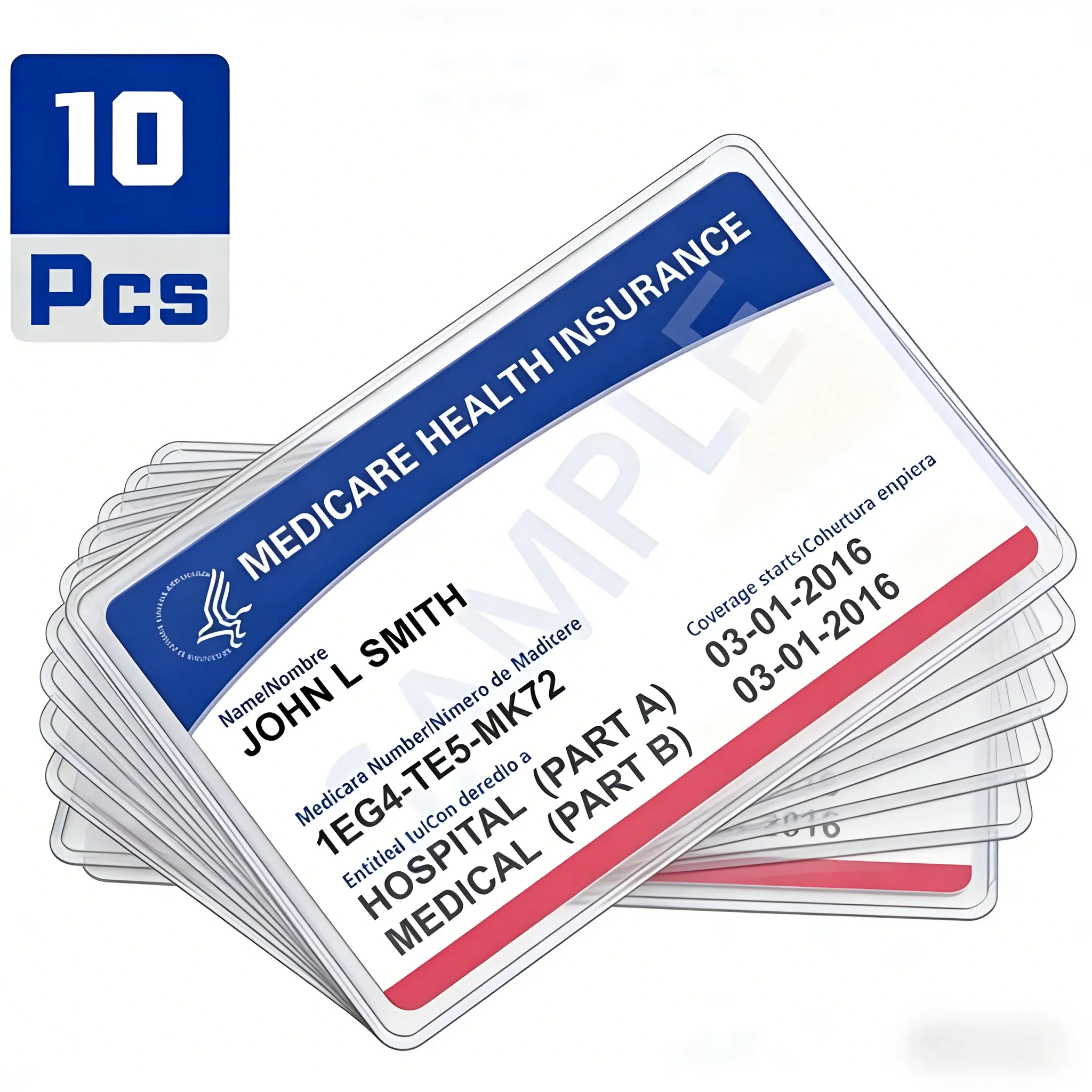 10-Count Clear Plastic Card Sleeves Standard Size​ – 3.5"x2.2" Dimensions, Flexible PVC Material, Protects IDs, Credit Cards & Business Cards from Scratches