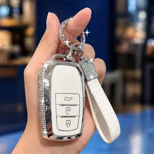 Flash Diamond Series Tpu Car Remote Key Case Cover, Car Key Protector, Protect Shell Fob Accessories for Toyota Prius Camry Corolla Crown C-Hr Rav4 Prado 2018-2022