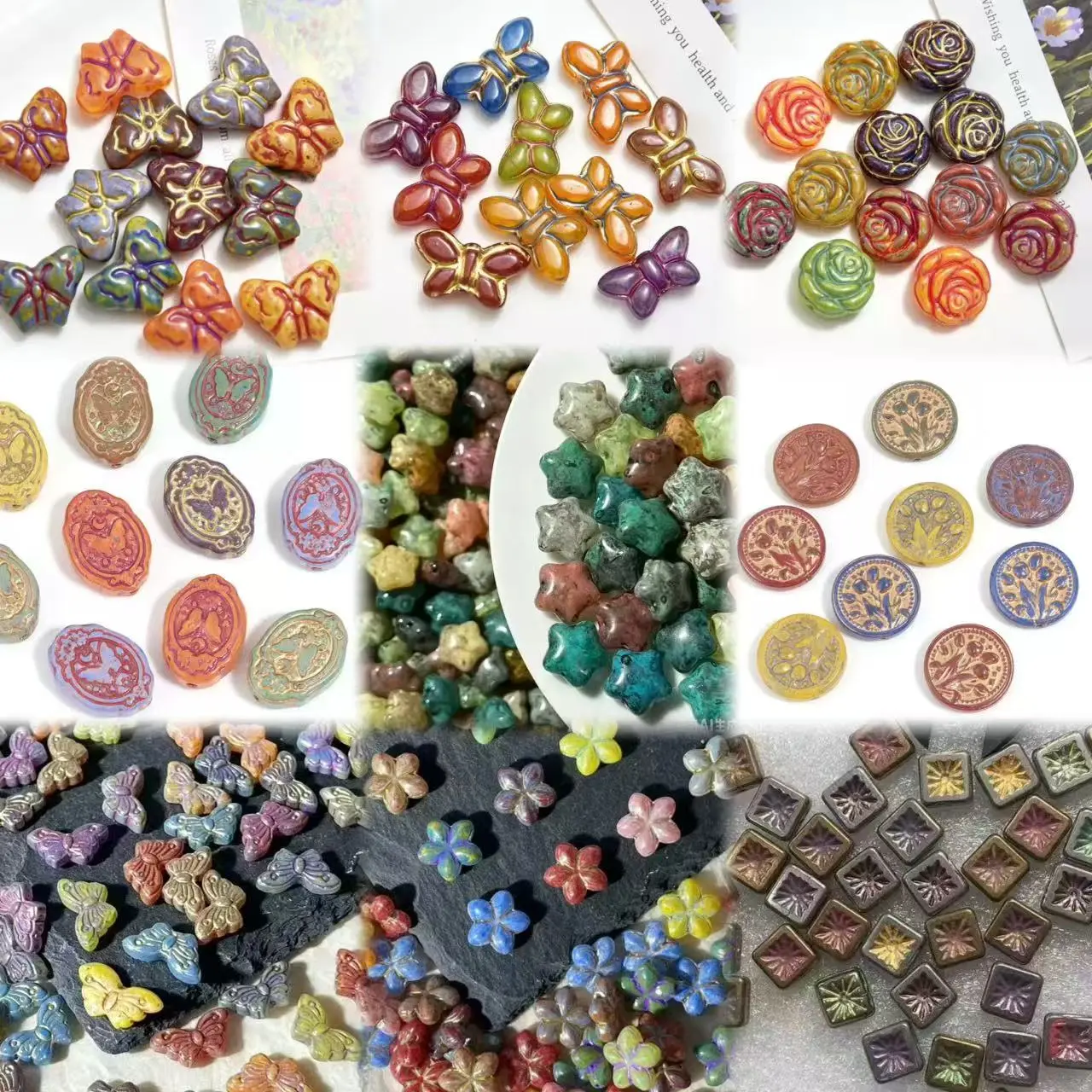 C10-Mix Styles Vintage Czech-Style Glass Beads
