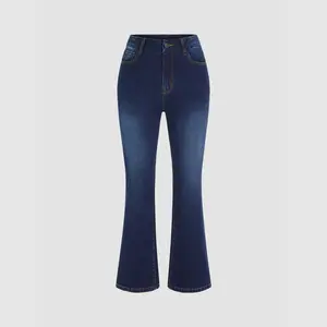 Cider [size 0-26] Denim Mid Waist Button Cropped Flared Jeans