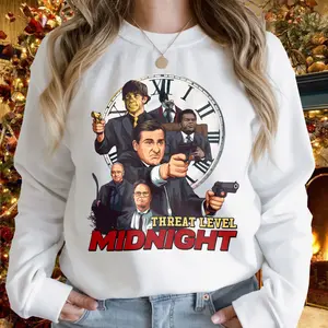 The Office Threat Level Midnight Sweatshirt, Retro Vintage Unisex Tshirt, Trending Tee