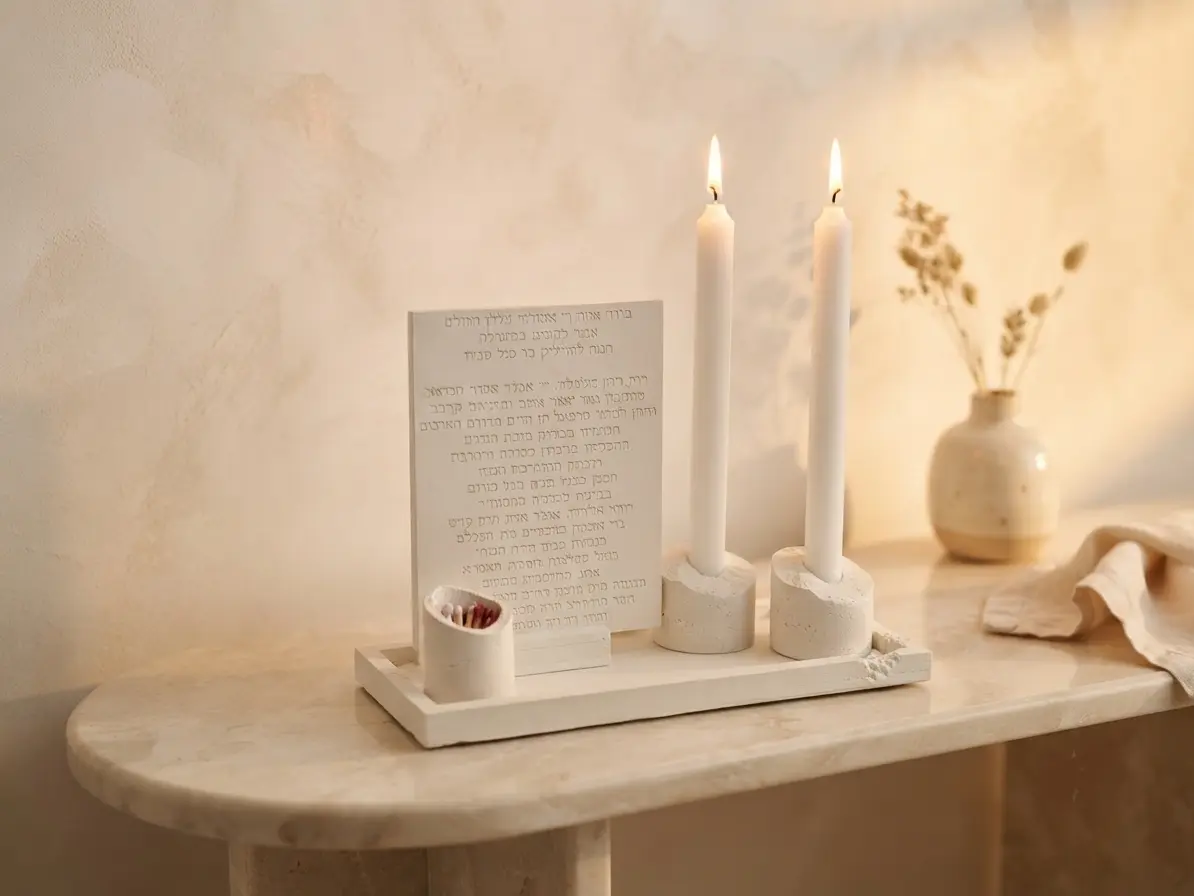 Unique Shabbat Candle Lighting Set