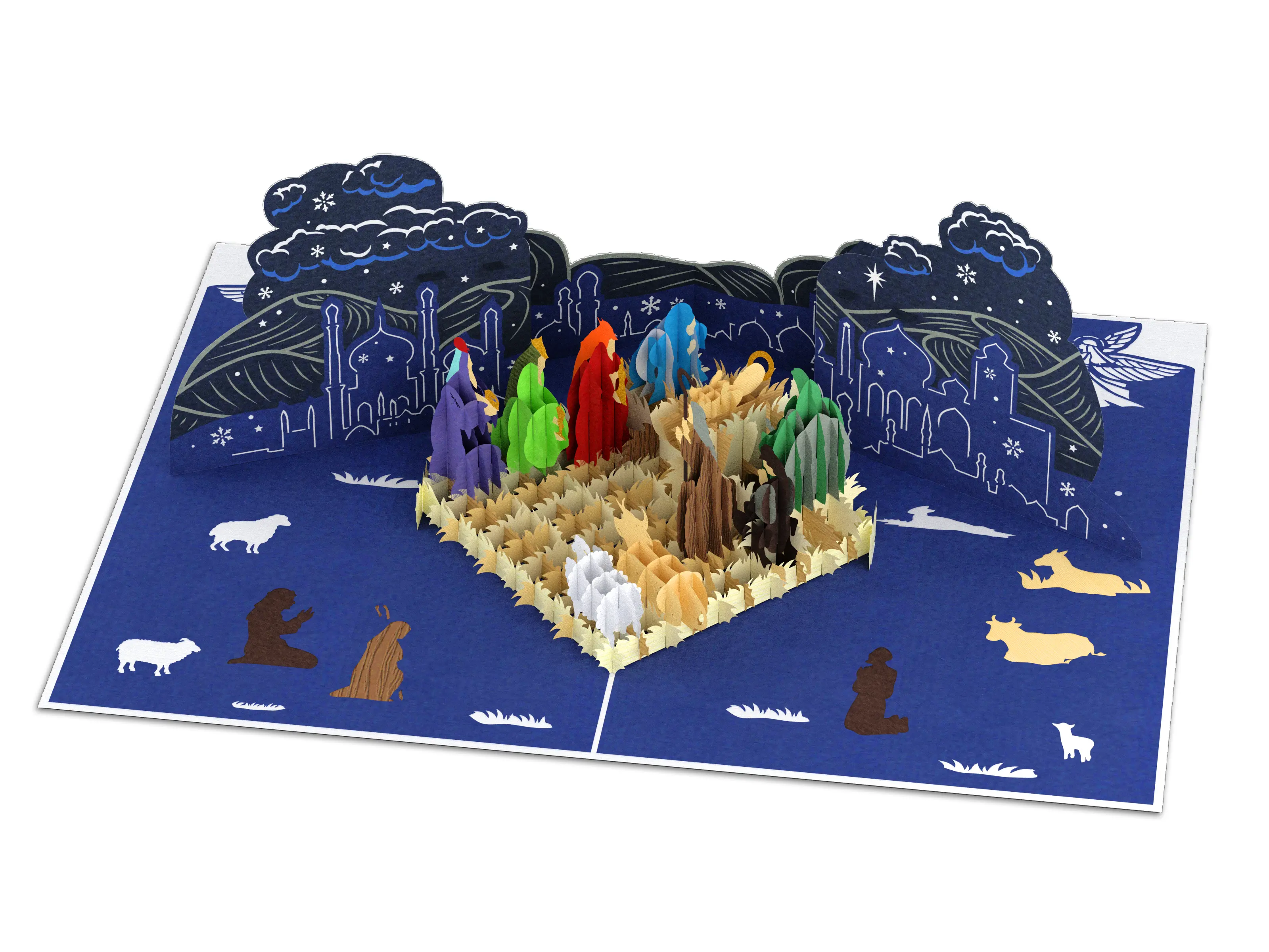 Nativity Scene Centerpiece Decoration - Kirigami Art - Holiday gift - Unique Gift - Christmas Gift