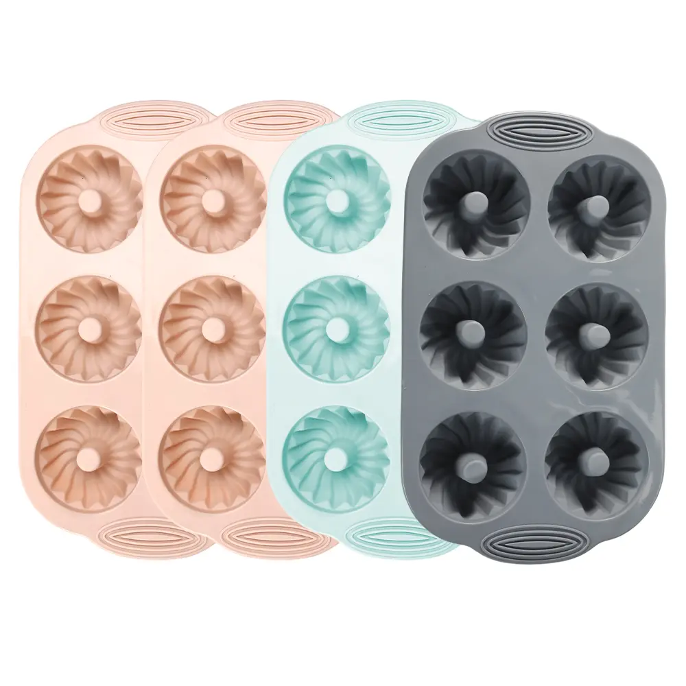 Camping Kitchen Silicone Baking Molds, 4-Pack 6-Cavity Round Pans, BPA-Free Non-Stick Reusable Bakeware, Heat-Resistant Oven Tin for Cakes, Birthday Parties