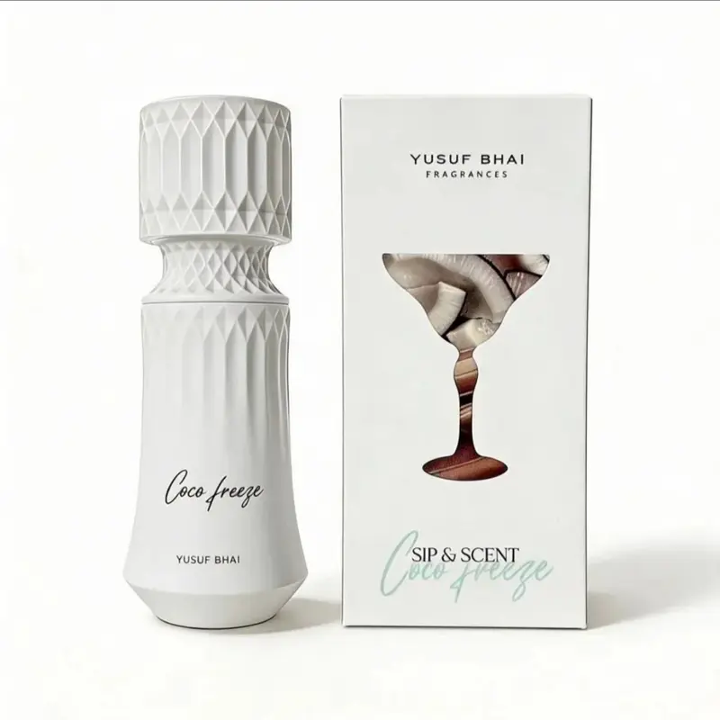 Coco Freeze Beauty Perfume by Yusuf Bhai, Limited Edition Sip N Scent Collection Scented Bottle Perfume, 100ml Alcohol-Base Unisex Coconut-Musk Vanilla Scents Fragrance Eau De Parfum