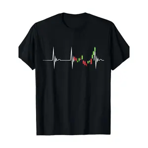 Stock Trader T-Shirt with ECG Pulse and Intraday Heartbeat (220g) 100%