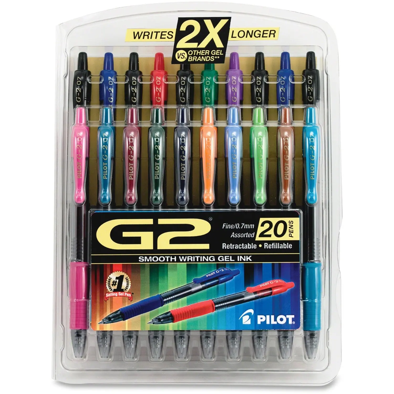 Pilot G2 20-Pack Premium Gel Ink Retractable Pens, PIL31294