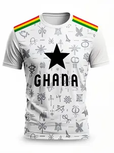 Ghana National Team Jersey with Star Pattern, Authentic Ghana Fan Gear, Comfortable Casual Wear, Suitable for Training and Matches, Football Jersey, Jersey Shirts, Sports Jersey