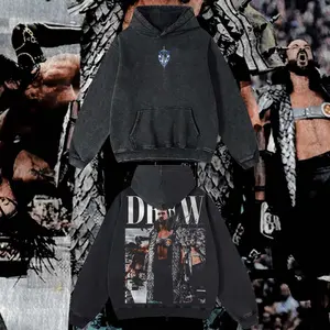 Reality.Wear Limited Drew - WWE Hoodie Tshirt Acid Washed Heavyweight Cotton Tshirt, 100% Cotton retro Washed anime t-shirt, vintage streetwear tee, Y2K graphic top