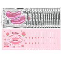 15 Pink Crystal Eye Masks+ 15 Peach Lip Masks