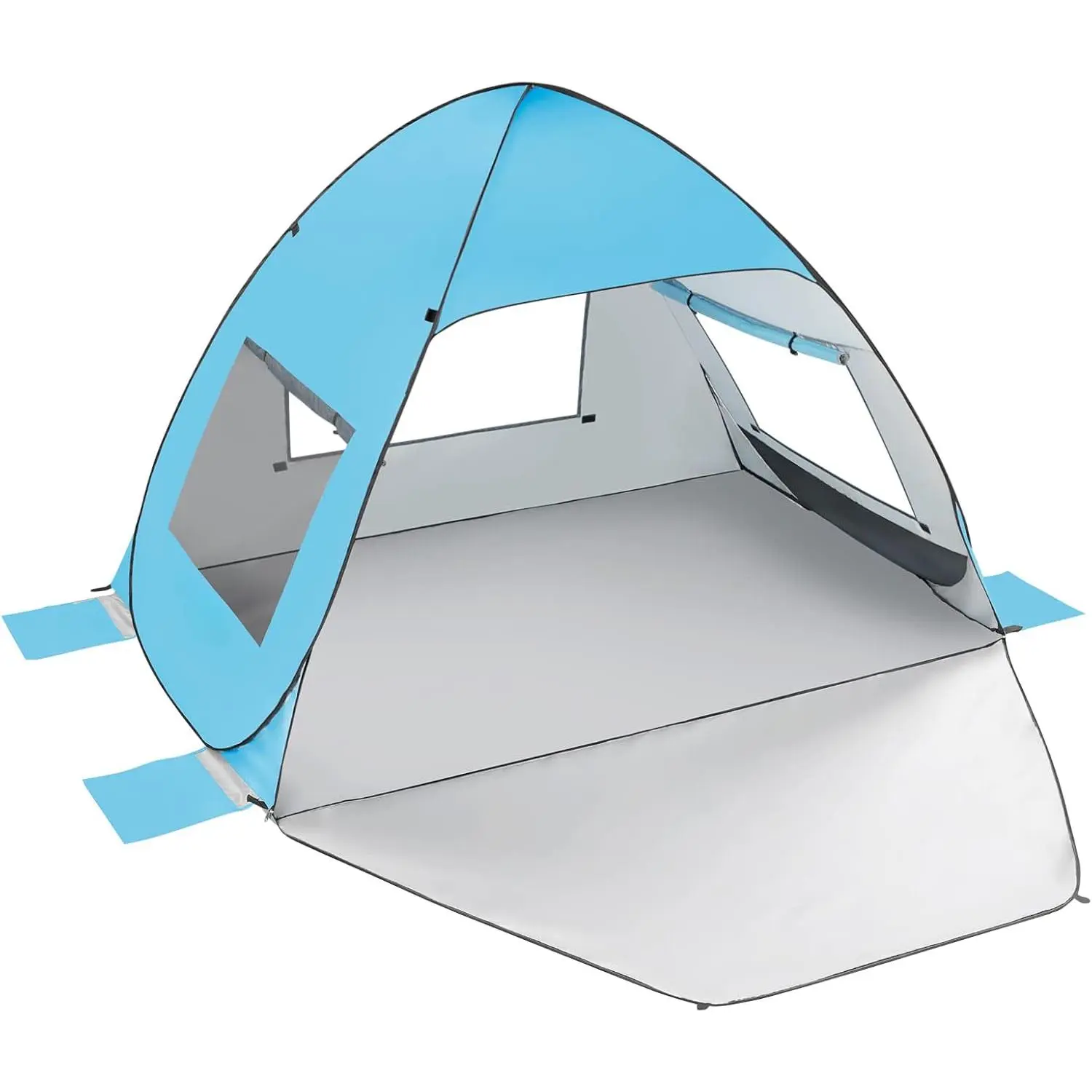 UPF 50+ Pop Up Beach Tent, Easy Set Up Beach Umbrella, Sun Shelter for 2-3 People UV Protection Portable Sunshade, Baby Canopy Cabana, Lightweight with Carry Bag