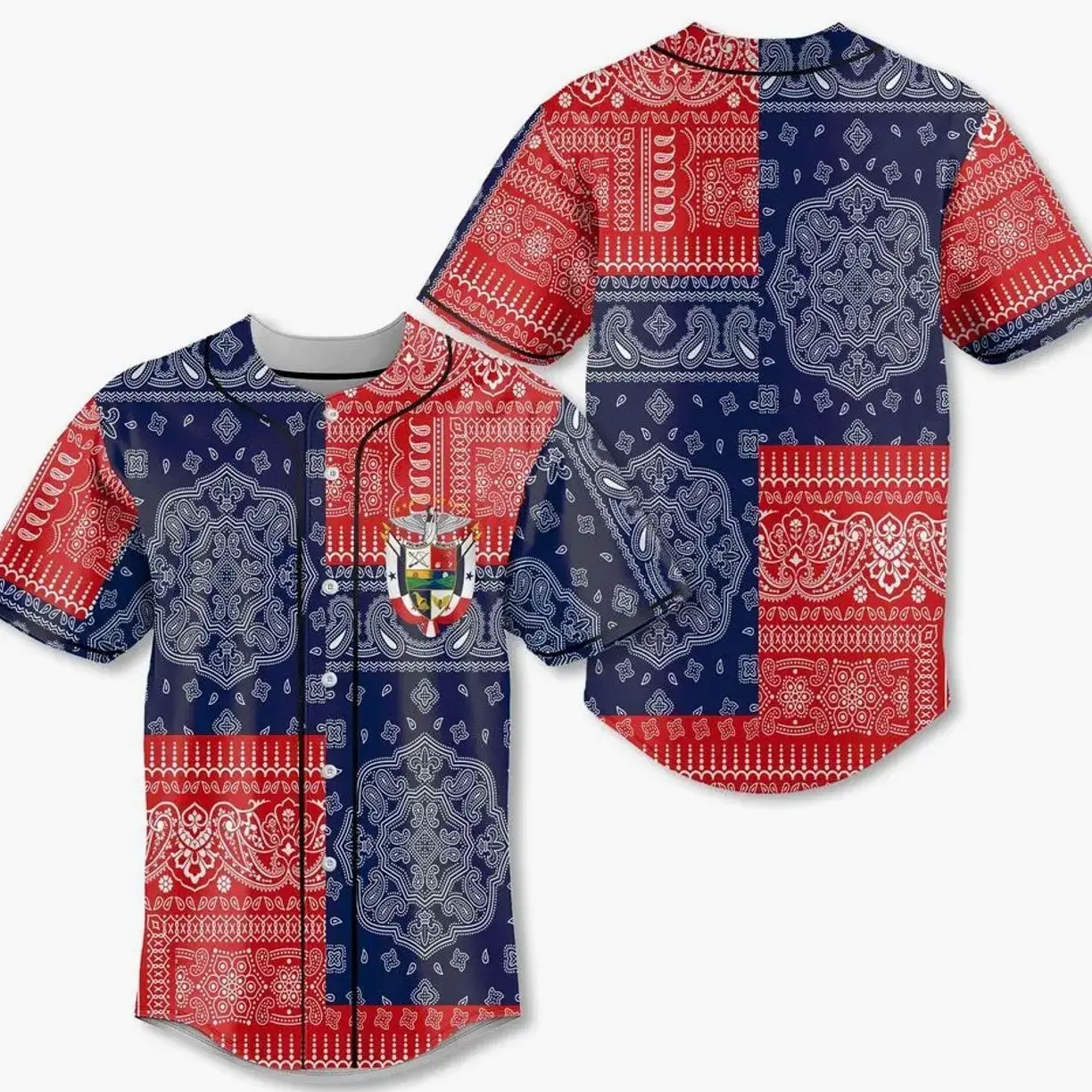 Panama Baseball Jersey Flag And Paisley Basic Style