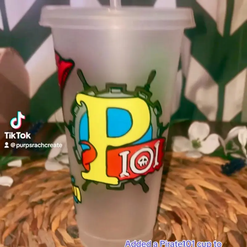P101 Gaming BeerCan Glass| With Lid And Straw| Gaming Pirate Gamer Cup| Pirate101 Custom Cup