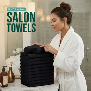 Utopia Towels Cotton Bleach Proof Salon Towel 16 by 27 inches, Bleach Safe 100% Cotton Hand Towel for Gym, 24 Pack