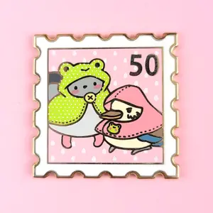 Poe the Pigeon Kookaburra Stamp Enamel Pin - Cute Bird Kawaii Lapel Pin Badge Brooch