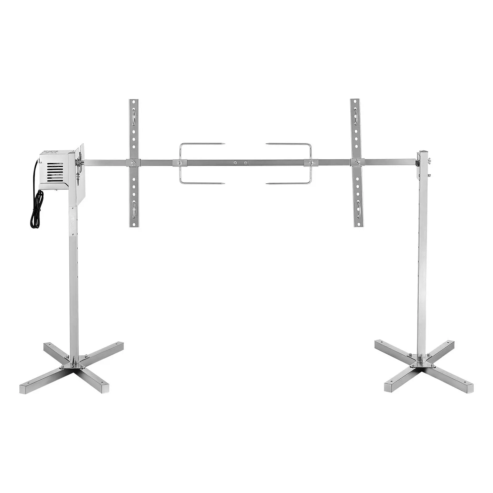 VEVOR Sturdy 52-Inch Stainless Steel Electric Rotisserie Barbecue Grill Kit, AC120V, 38W Dual Bearings Motor, 8-Level Adjustable Height, for Outdoor Festive Celebrations