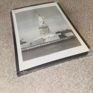 Statue of Liberty New York City Skyline Picture Matted in Black Frame 24" x 18" High-Quality Iconic Landmark Decor